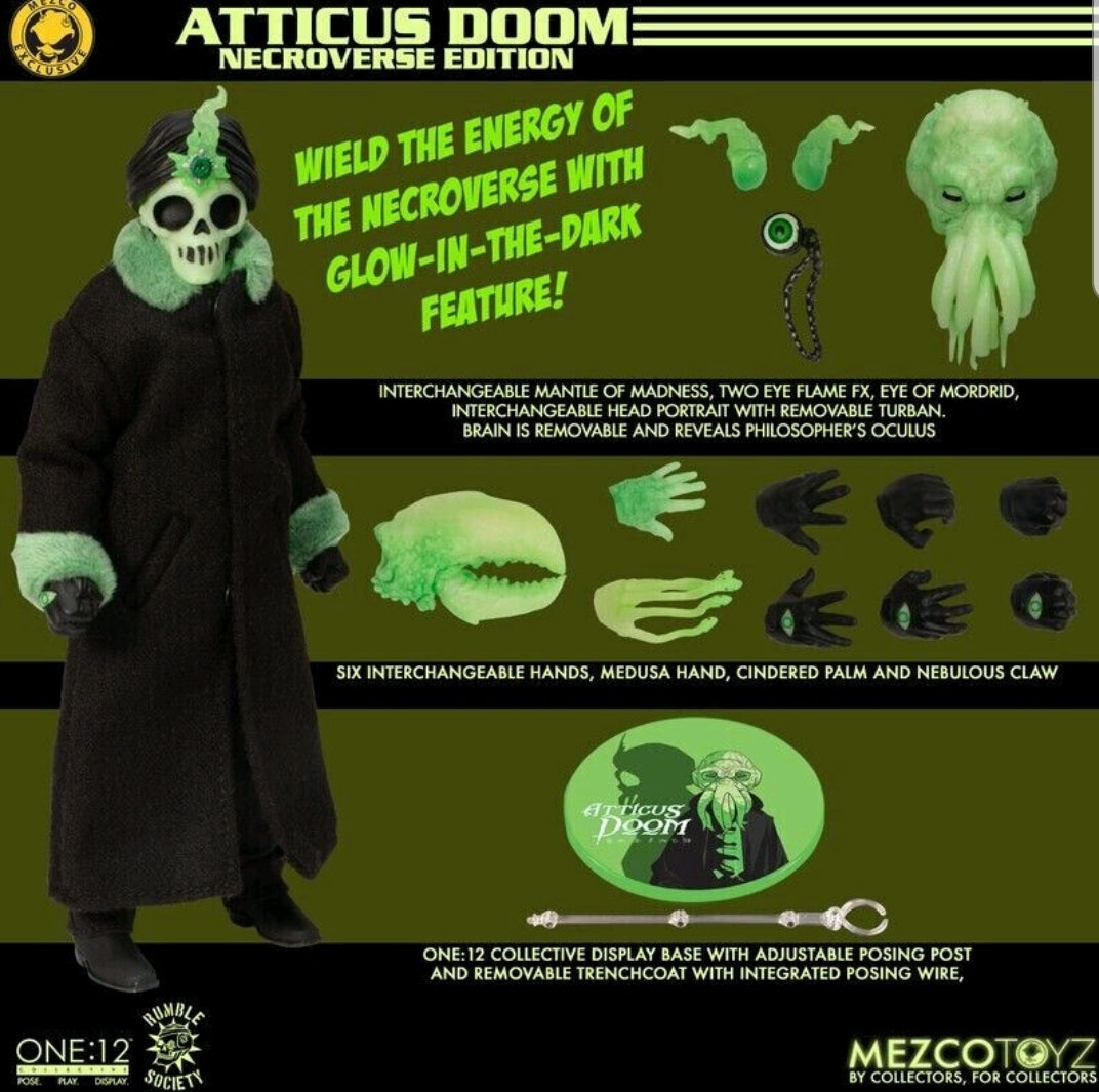 ATTICUS DOOM NECROVERSE EDITION ONE:12 COLLECTIVE (MEZCO RUMBLE SOCIETY